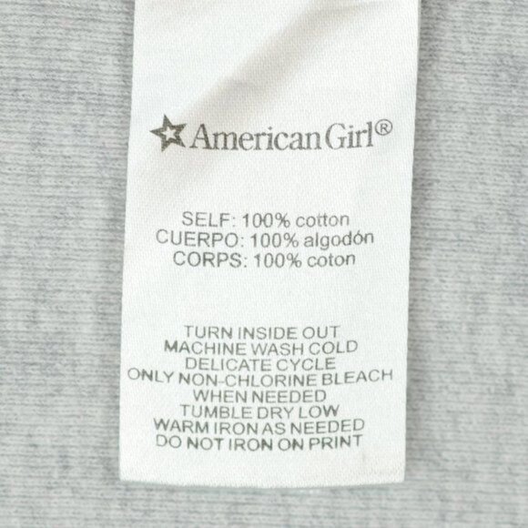 American Girl Girls Size 8 Gray Red Reindeer Graphic Long Sleeve Pajama Top - Picture 8 of 8